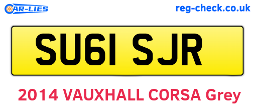 SU61SJR are the vehicle registration plates.