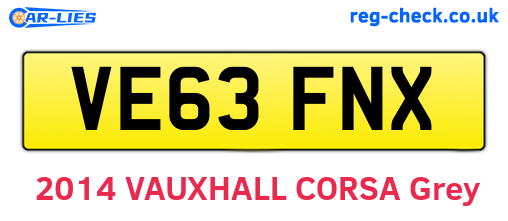 VE63FNX are the vehicle registration plates.