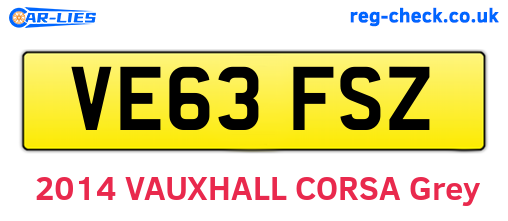 VE63FSZ are the vehicle registration plates.