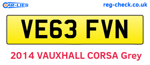 VE63FVN are the vehicle registration plates.