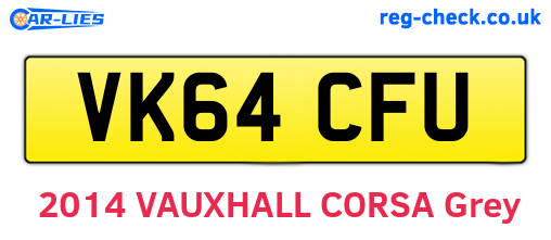 VK64CFU are the vehicle registration plates.