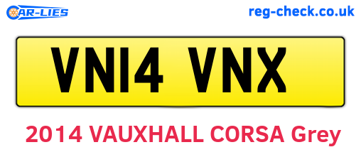 VN14VNX are the vehicle registration plates.