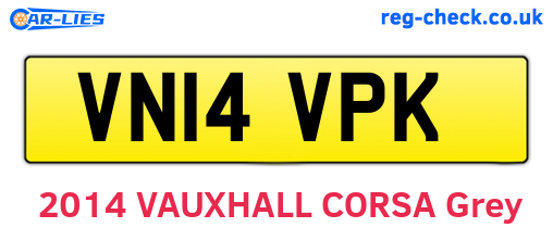 VN14VPK are the vehicle registration plates.