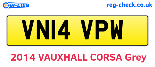 VN14VPW are the vehicle registration plates.