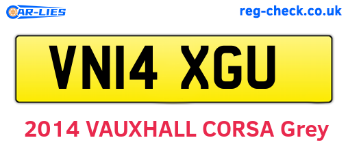VN14XGU are the vehicle registration plates.