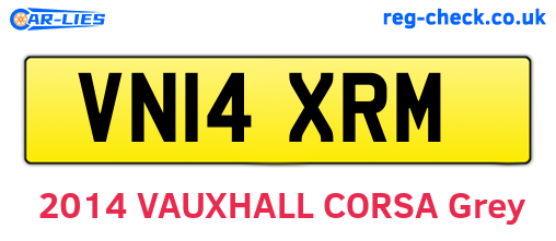 VN14XRM are the vehicle registration plates.