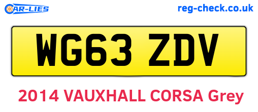 WG63ZDV are the vehicle registration plates.