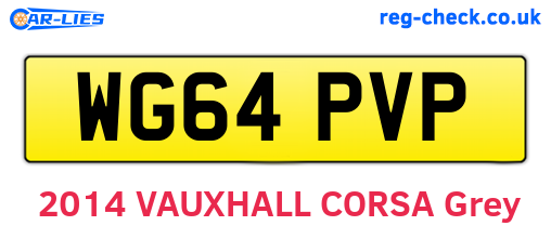WG64PVP are the vehicle registration plates.