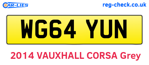 WG64YUN are the vehicle registration plates.