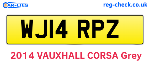 WJ14RPZ are the vehicle registration plates.