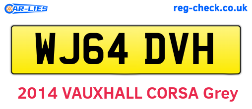 WJ64DVH are the vehicle registration plates.