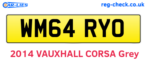 WM64RYO are the vehicle registration plates.