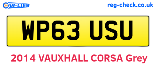 WP63USU are the vehicle registration plates.