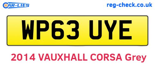 WP63UYE are the vehicle registration plates.
