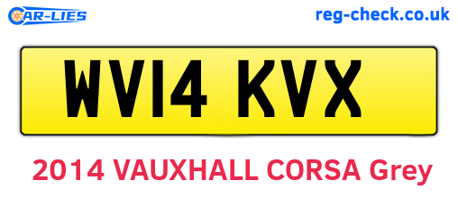 WV14KVX are the vehicle registration plates.