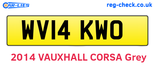 WV14KWO are the vehicle registration plates.
