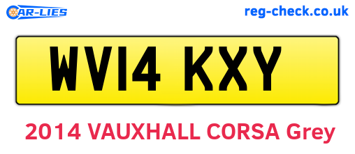 WV14KXY are the vehicle registration plates.