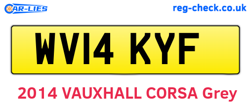 WV14KYF are the vehicle registration plates.