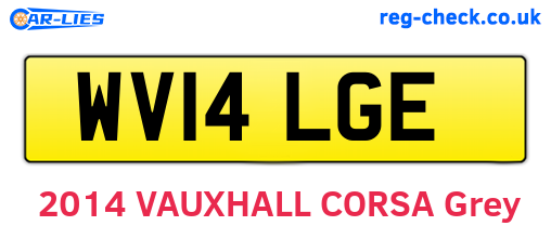 WV14LGE are the vehicle registration plates.