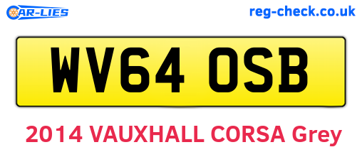 WV64OSB are the vehicle registration plates.