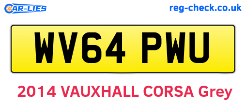 WV64PWU are the vehicle registration plates.