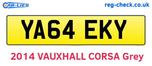 YA64EKY are the vehicle registration plates.