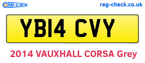 YB14CVY are the vehicle registration plates.