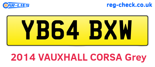 YB64BXW are the vehicle registration plates.