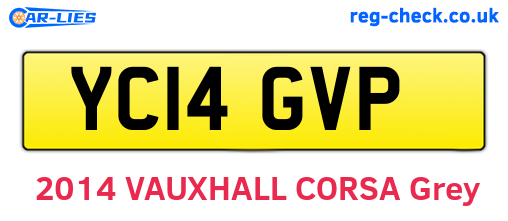 YC14GVP are the vehicle registration plates.