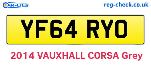 YF64RYO are the vehicle registration plates.