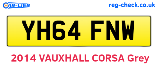 YH64FNW are the vehicle registration plates.