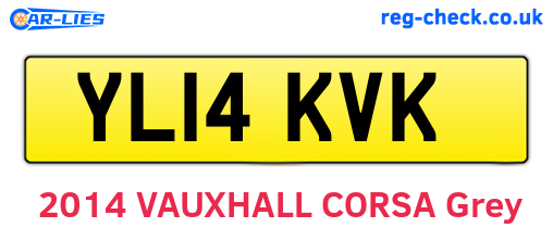YL14KVK are the vehicle registration plates.