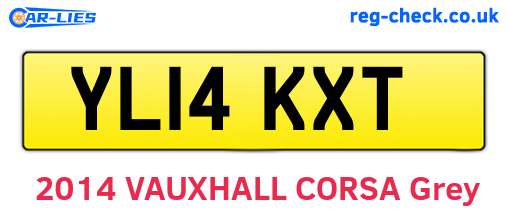 YL14KXT are the vehicle registration plates.