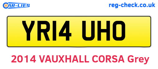 YR14UHO are the vehicle registration plates.