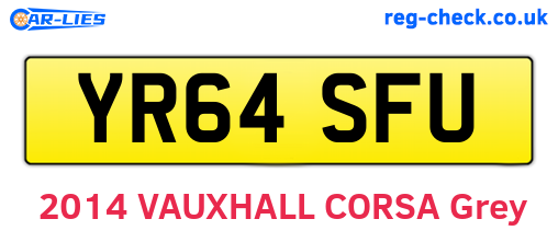 YR64SFU are the vehicle registration plates.