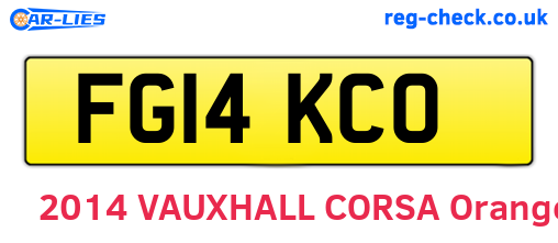 FG14KCO are the vehicle registration plates.
