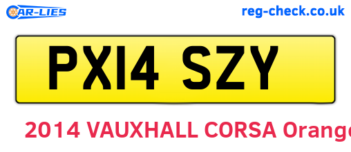 PX14SZY are the vehicle registration plates.