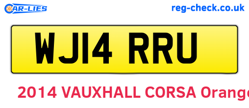 WJ14RRU are the vehicle registration plates.
