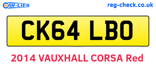 CK64LBO are the vehicle registration plates.