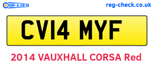CV14MYF are the vehicle registration plates.
