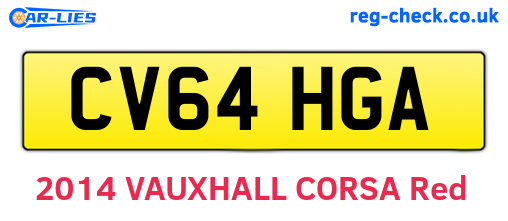 CV64HGA are the vehicle registration plates.