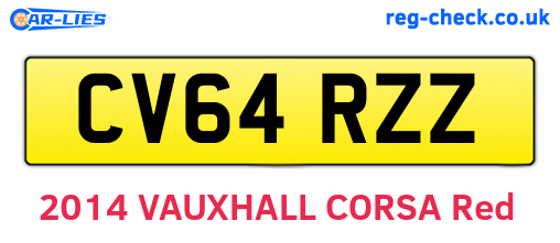 CV64RZZ are the vehicle registration plates.