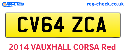 CV64ZCA are the vehicle registration plates.