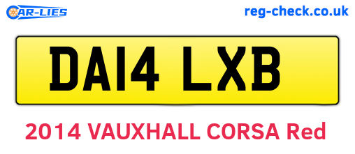 DA14LXB are the vehicle registration plates.