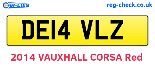 DE14VLZ are the vehicle registration plates.