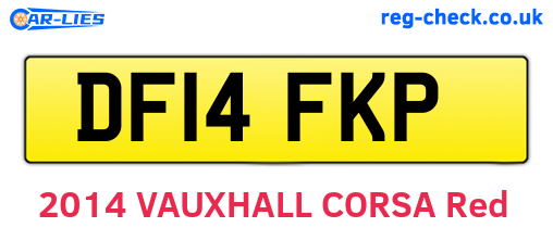 DF14FKP are the vehicle registration plates.