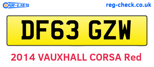 DF63GZW are the vehicle registration plates.
