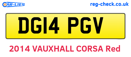 DG14PGV are the vehicle registration plates.
