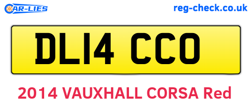 DL14CCO are the vehicle registration plates.
