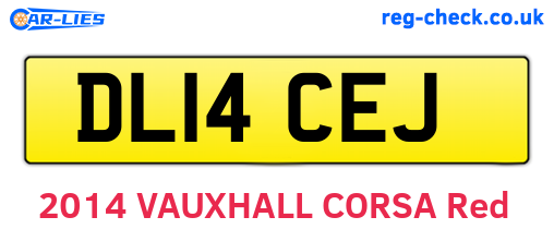 DL14CEJ are the vehicle registration plates.